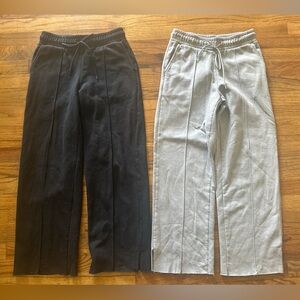 Zella  Wide Leg Sweatpants Side Split Black  & Gray Size XS Lot 2